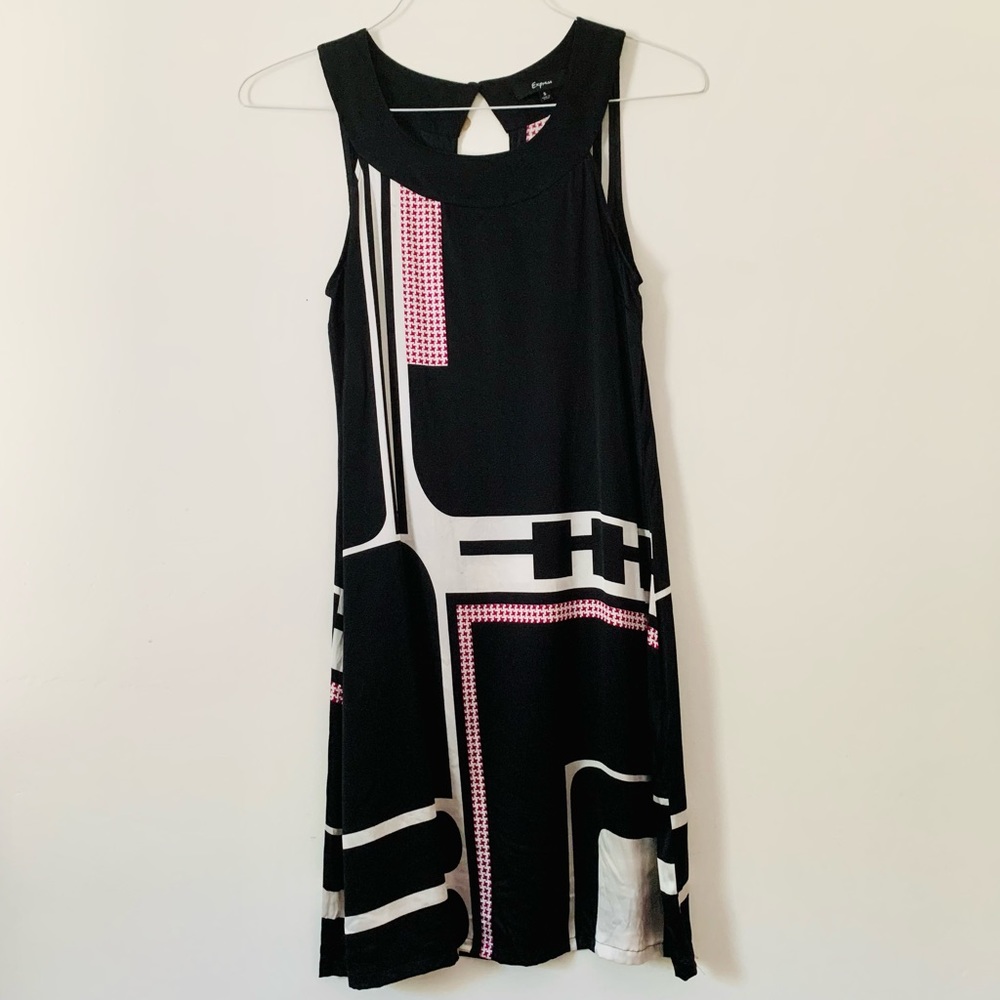 Express Patterned Silk Dress Small